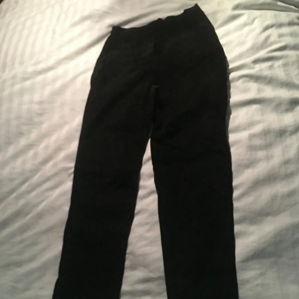 Alfani Black Genuine Leather Pants – Women’s Real Leather Trousers